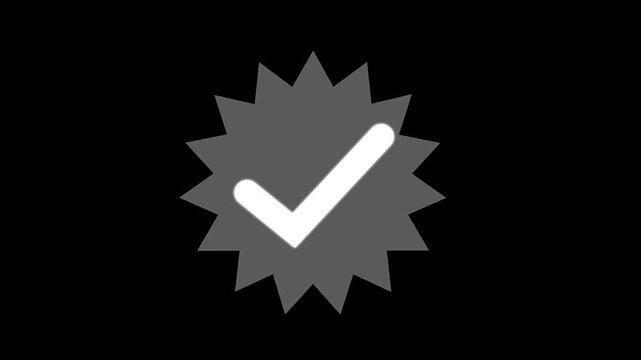 Simple Starburst Fill Check Mark Animation for Security, Security Starburst Fill Check Mark Symbol Animation