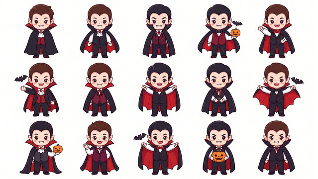 chibi vampire set vectore
