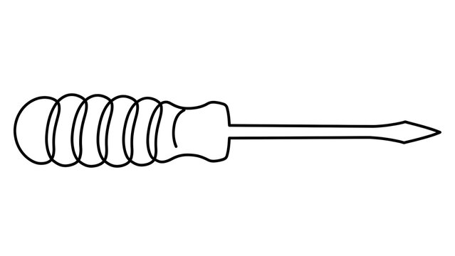 Screwdriver white background.