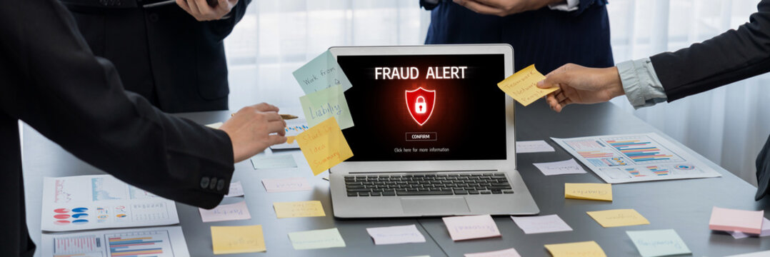 Cyber security software show alert of cyber attack for protection brisk. Danger from virus, phishing and cyber fraud.