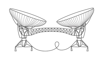 Obraz premium Satellite dish antenna white background.