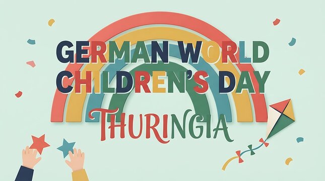 Colorful german world children's day thuringia celebration poster