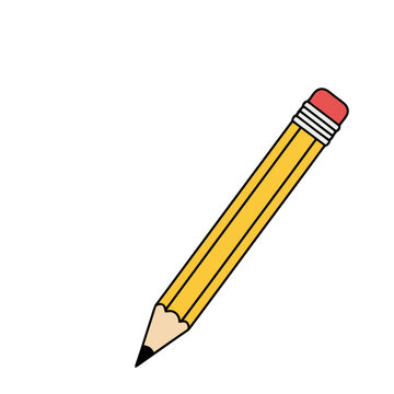 Yellow pencil with red eraser