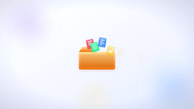 File Management Animation &ndash; Documents Being Archived and Sealed