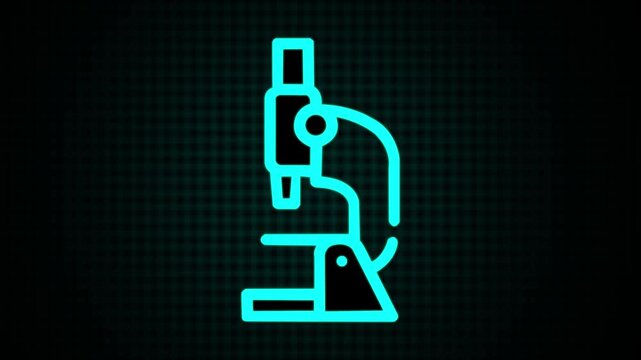 microscope laboratory tool line icon animation