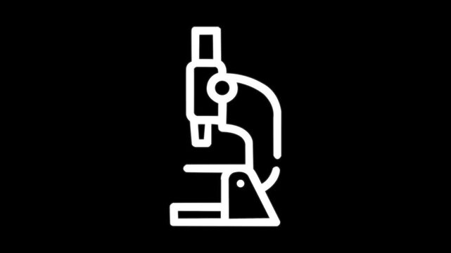 microscope laboratory tool line icon animation