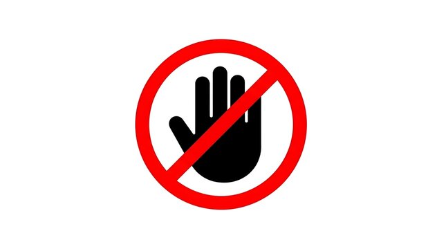 Red Circle Hand Ban Icon
