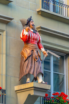 Sculptural ornament in the heart of downtown Switzerland on Bern Street