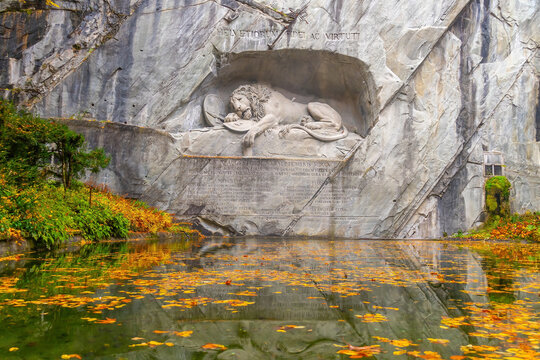 The Lion Monument  or the Lion of Lucerne in Switzerland Created in 1821