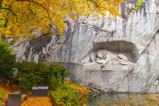 The Lion Monument  or the Lion of Lucerne in Switzerland Created in 1821