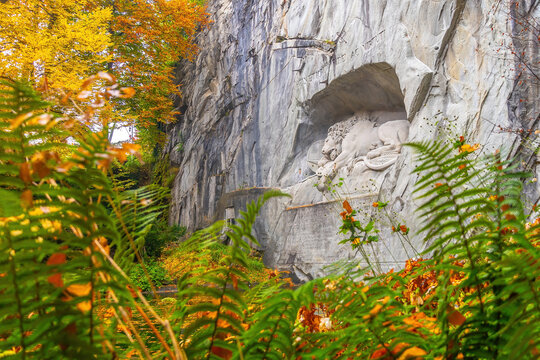 The Lion Monument  or the Lion of Lucerne in Switzerland Created in 1821