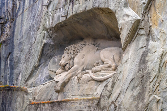 The Lion Monument  or the Lion of Lucerne in Switzerland Created in 1821