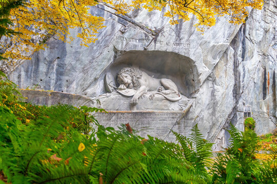 The Lion Monument  or the Lion of Lucerne in Switzerland Created in 1821