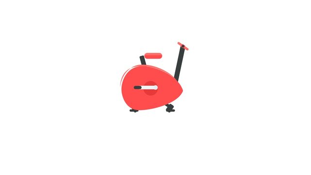 Exercise Bike Icon, seamless, loop