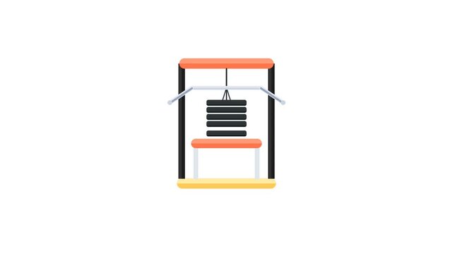 Lat Pulldown Icon, seamless, loop