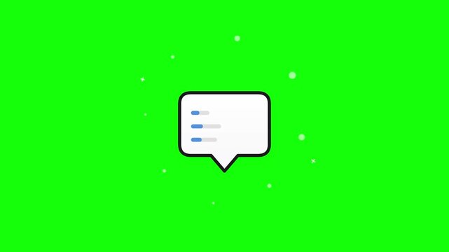 Animated poll icon with voting bars on green screen background.