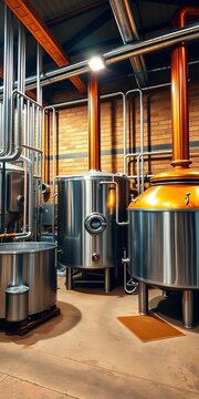 Brewery brewhouse with mash tun and lauter tun, metal, ||brewhouse