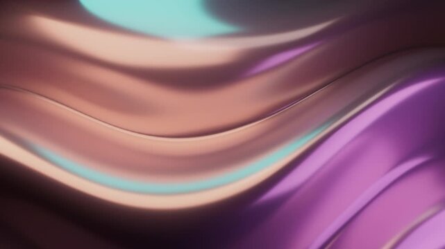 Iridescent Satin Folds Flowing in Peach and Lavender &mdash; Seamless Loop