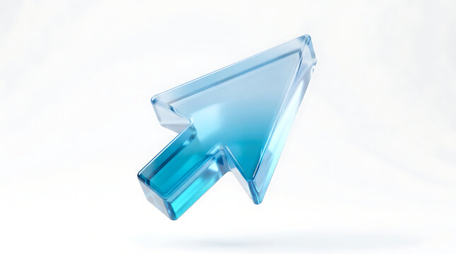 Transparent blue glass mouse cursor arrow pointer computer cursor