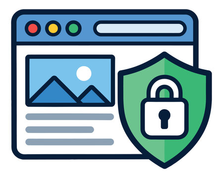 Website Security Modern Vector Icon