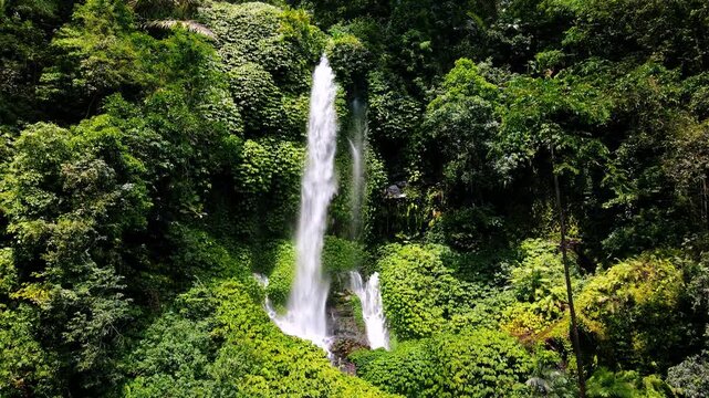 Sendang Gile Waterfall in North Lombok, Indonesia