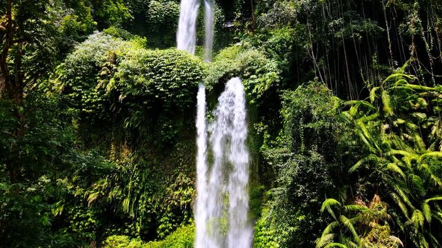 Sendang Gile Waterfall in North Lombok, Indonesia