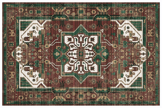 Persian traditional printed Carpet  with trending colors and texture in high resolution
