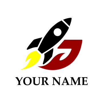 Rocket Launching with Stylized Letter G Logo