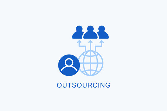 Outsourcing Icon Or Logo Isolated Vector Illustration