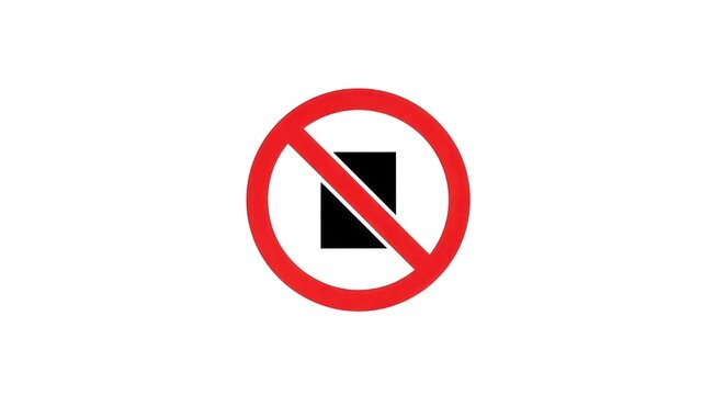 Red Prohibition Sign with Black Square