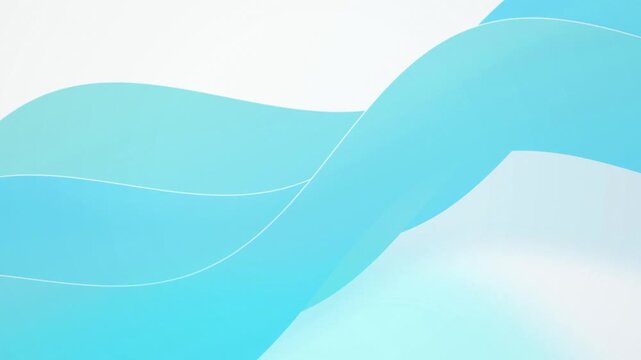 Turquoise wave ribbons flowing seamless loop motion background