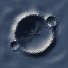 Low poly crater illustration on moon or asteroid surface © Monad Nomad