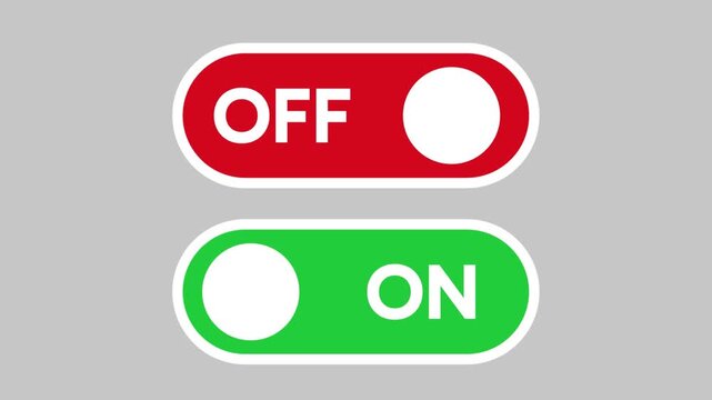 Animated On Off Toggle Switches on Gray Background &ndash; UI Button Motion Graphics