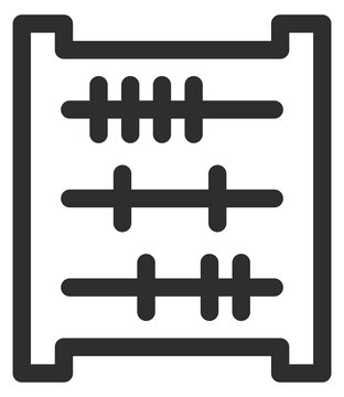 Abacus line icon. Accounting tool. School math symbol
