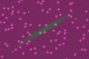 Purple Abstract Background with Green Comet Trail and Pink Bokeh Lights © MST