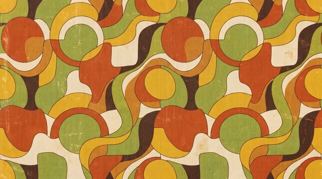 Retro Seventies Abstract Geometric Pattern