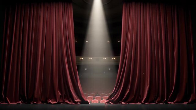 red stage curtains