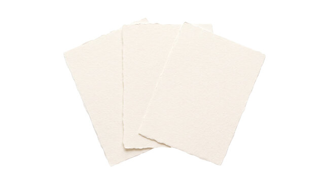 Blank ivory paper sheets isolated on transparent background png