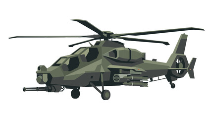 Obraz premium Vector Illustration of a Modern Military Attack Helicopter
