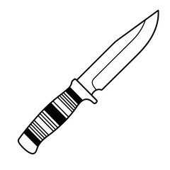 Obraz premium Line art illustration of a hunting knife