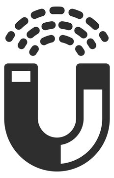 Magnet force black icon. Physics power symbol