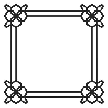 Decorative retro frame. Square geometrical line border