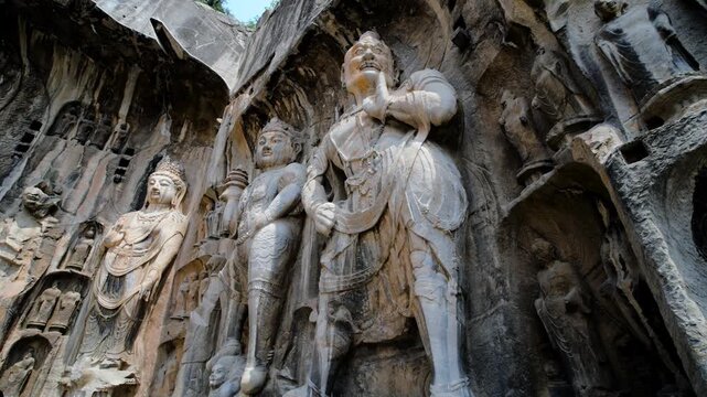 Longmen Grottoes Tang Dynasty Stone Art 4K