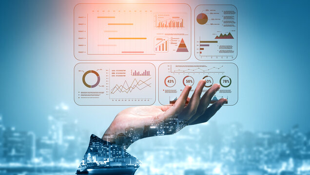 A project management dashboard with business performance analytics. A visualization of project timelines, KPIs, and company data for strategic review. Motif