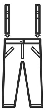 Pants with suspender line icon. Male trousers symbol