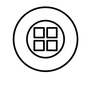 Circle with four squares inside