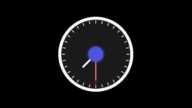 clock timer countdown deadline animation graphic showing passing time and speed against a dark background
