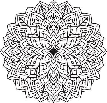 Ornate Circular Mandala Geometric Pattern Vector