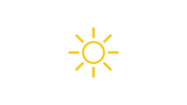 Simple rotating sun icon loop animation on white background