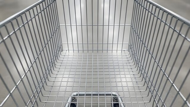 철제 마트 쇼핑 카트 내부
Title: Steel mart shopping cart interior